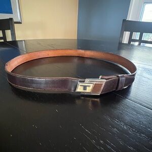 Hickok African Zebra belt - mother of pearl and brass buckle T mono sz 32
